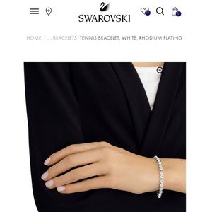 SWAROVSKI TENNIS BRACELET, WHITE, RHODIUM PLATING